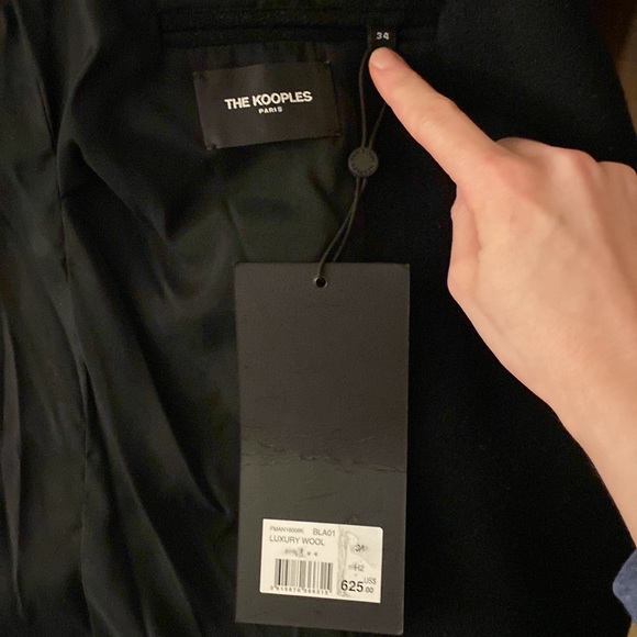 The Kooples rocker chic oversized wool coat double-breasted 34 - Picture 9 of 14